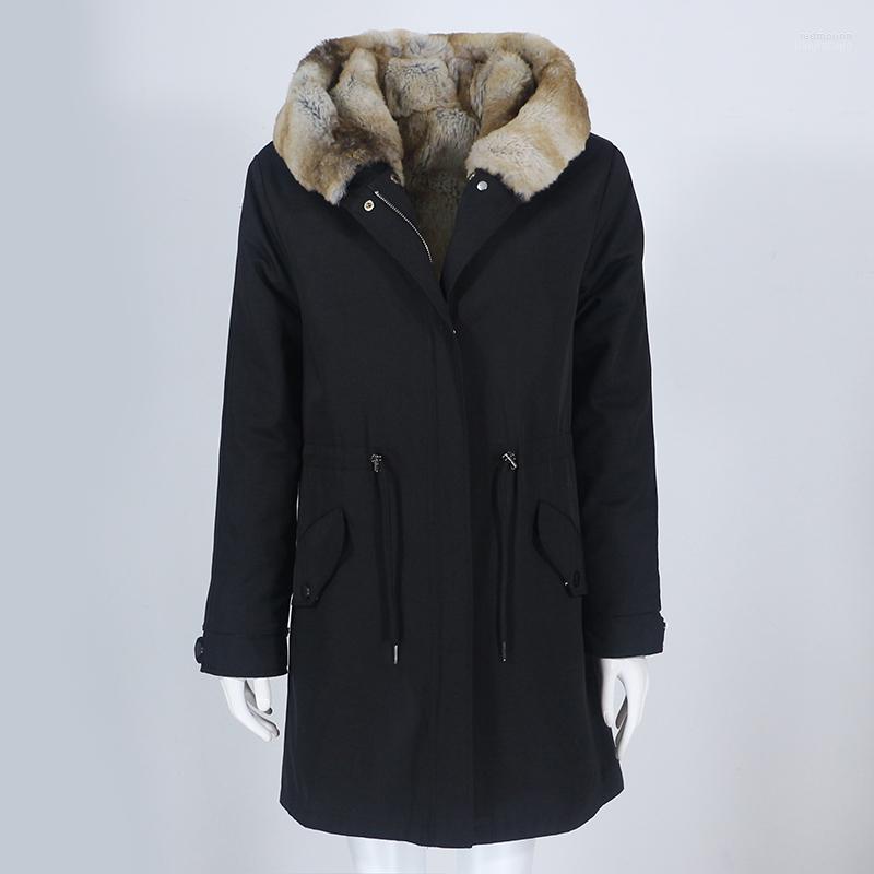 

Women's Fur Women's & Faux 2022 Long Waterproof Parka Winter Jacket Women Real Coat Natural Rex Warm Detachable Overcoat Outerwear, Red natural