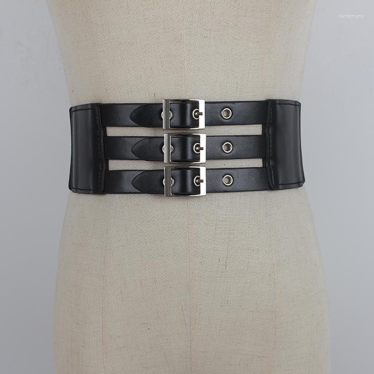 

Belts Fashion Women Multi-layer Elastic Extra Wide Tight Corset Tie High Waist Slimming Belt Accessories, Black