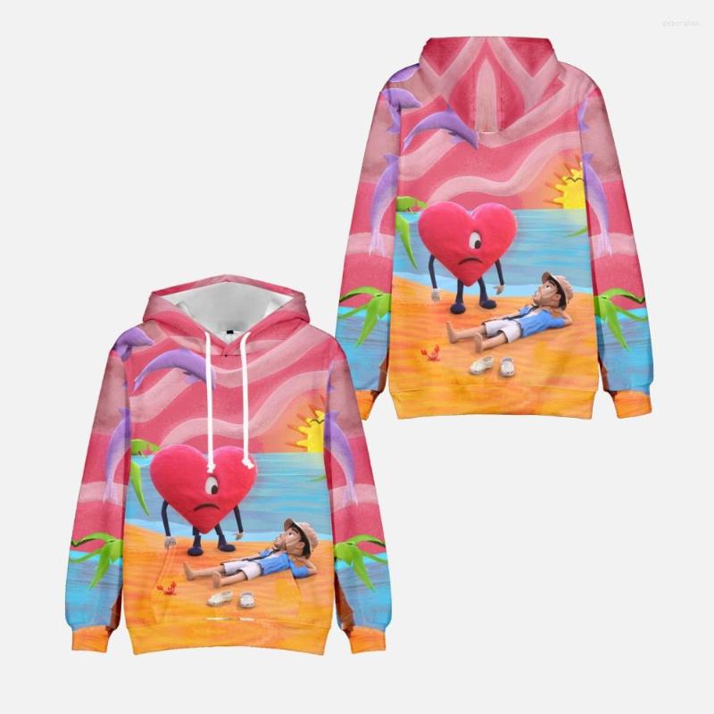 

Men's Hoodies 2022 Bad Un Verano Sin Ti 3D Sweatshirt Hoodie Streetwear Women Men Autumn Winter Pullovers, 4t03