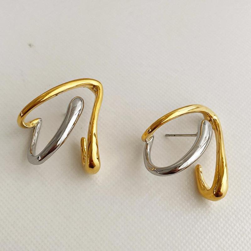 

Stud Earrings Metal Irregular Abstract European And American Style Personality Retro Fashion Ms Travel Gift Jewelry
