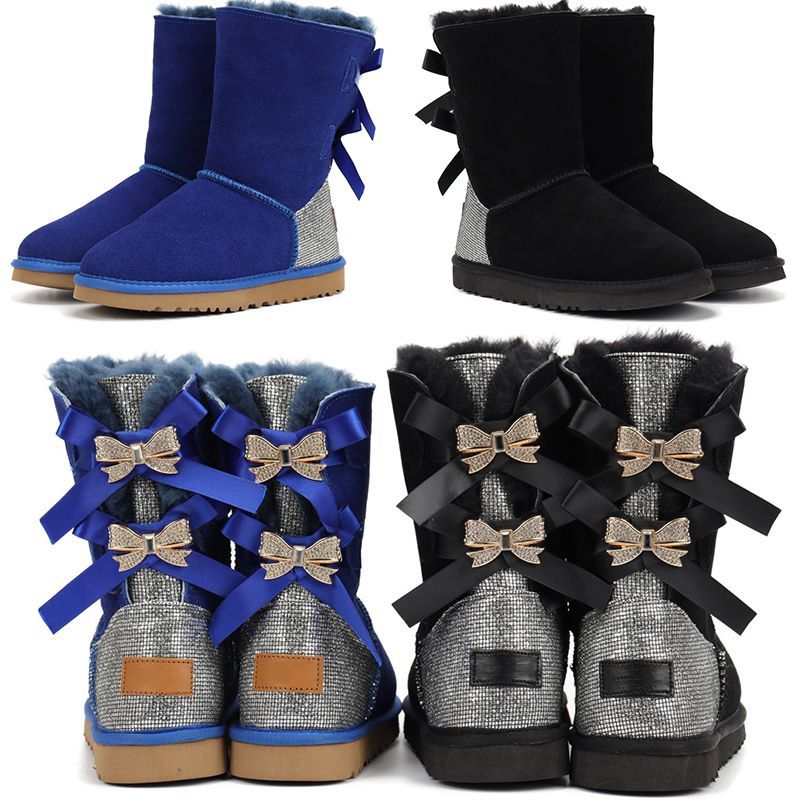 

Warm Boots Ankle Bootss Booties Australian Classic Short Long Barrel Hot Drilling Boota Red Purple Dinter Full Fur Fluffy Furry Satin 36-43