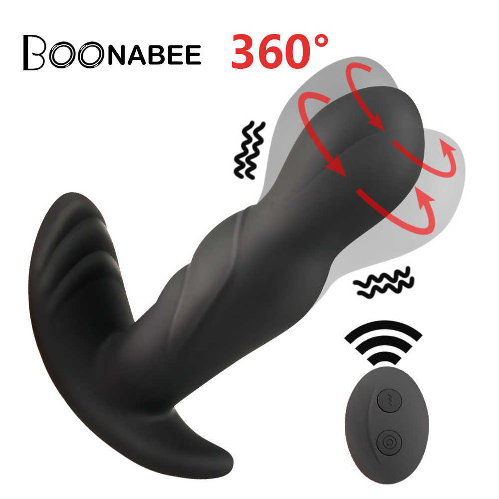 Articles de beauté mâle Plug Anal Massage de la Prostate 360 degrés rotatif vibrateur Silicone gode Anus vibrant bout à bout sexy jouets pour hom