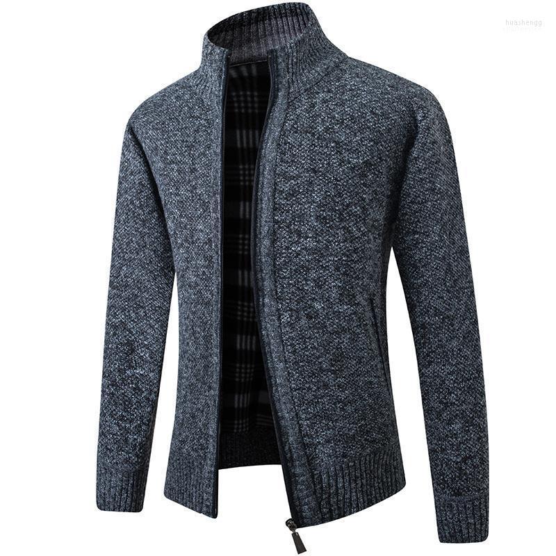 

Men's Sweaters Men's Thick Zipper Cardigan Stand Collar Warm Sweater Slim And Casual Autumn Winter 2022 Series, Grey blue