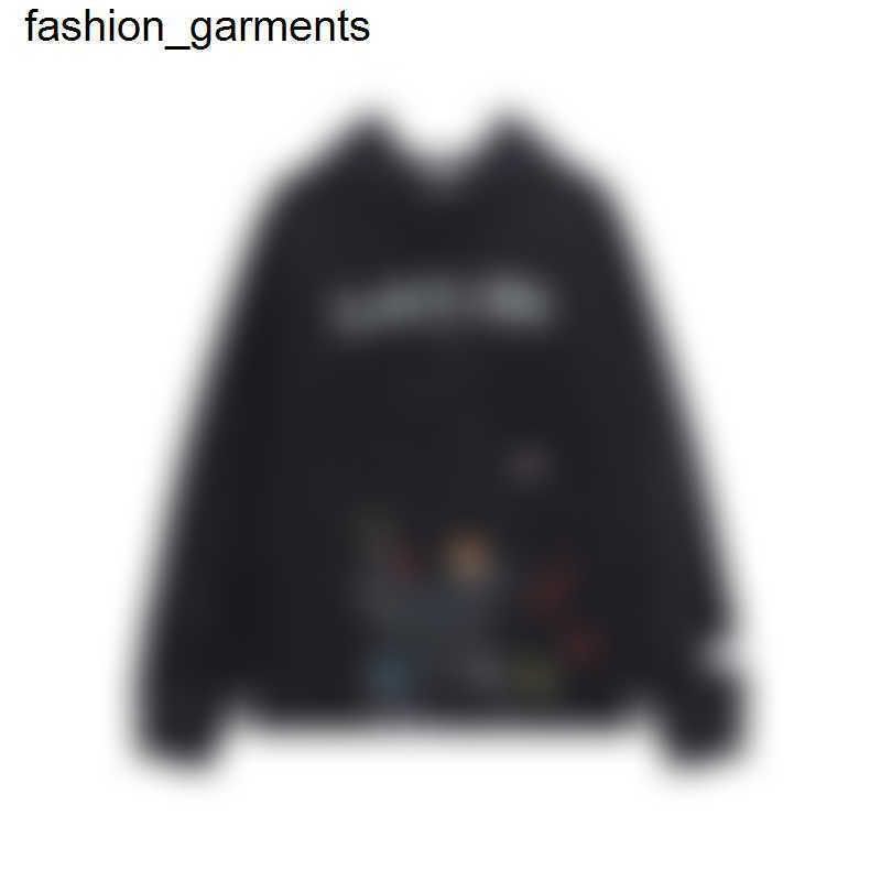 Sweat-shirts de créateurs pour hommes Nouvelles lettres de broderie imprimées Speckle Lanvins Ink Hooded Loose Pull polyvalent hommes Femmes