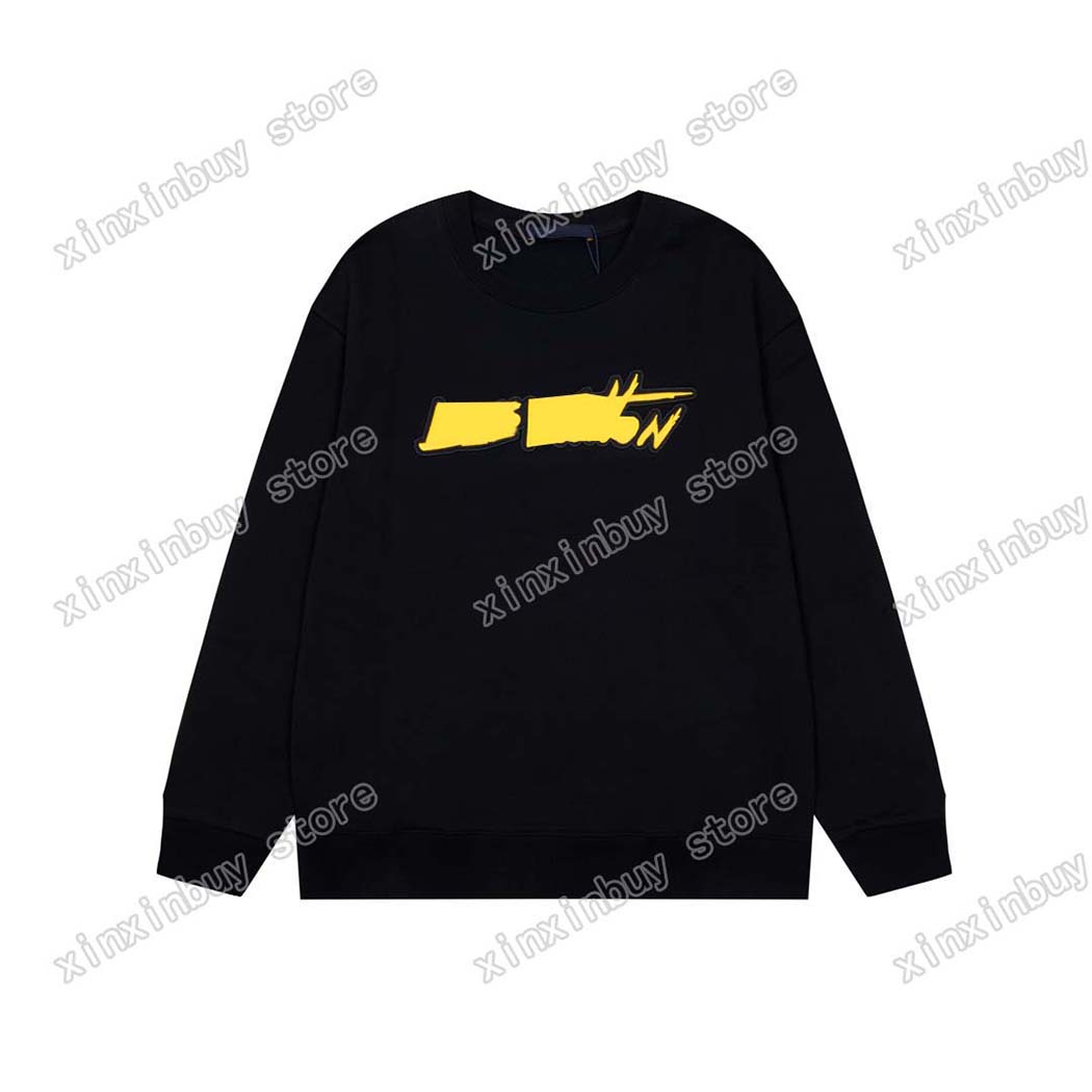 

xinxinbuy Men designer Hoodie sweater Chest Letter embroidery Paris women green black blue gray XS-2XL, 01