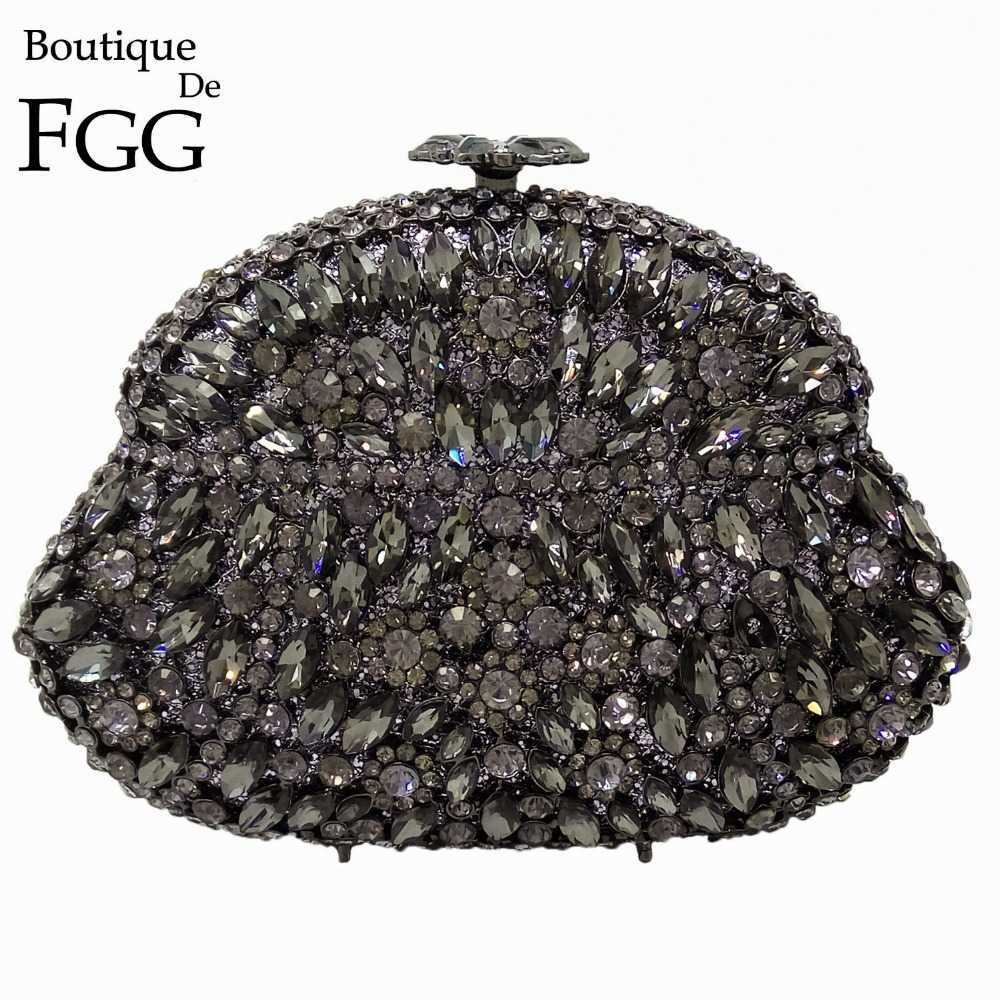 

Clutch Bags Evening Boutique De FGG Wine Pot Grey Crystal Women Metal Hard Case Wedding Party Diamond Minaudiere Handbag Purse 221021, Champagne 7