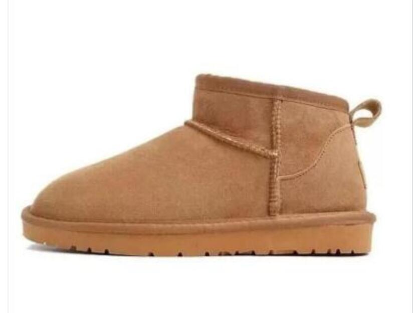 

Winter Women's Fur Snow Boots Genuine Suede Leather Fashion Kids Ankle Boot Shoes US5854 Cotton Shoe, Chocolate