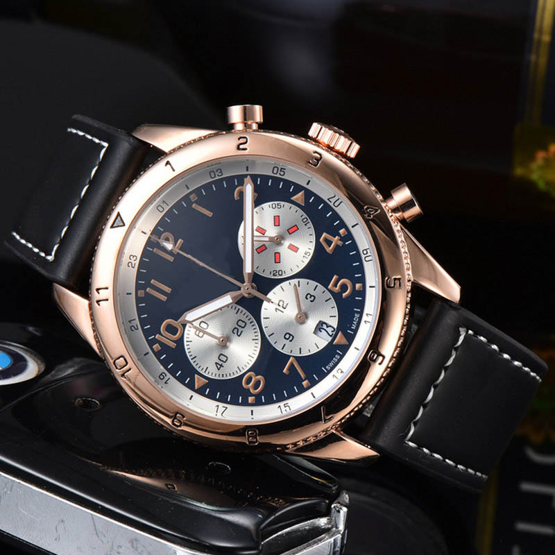 

2022 Men's luxury Quartz Watch Business leisure Multi-function Calendar Waterproof Belt Watches, W010