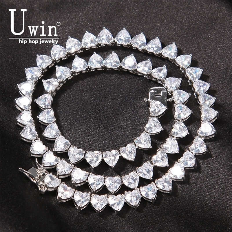 

Pendant Necklaces Uwin Heart Tennis Chain 6mm Choker Micro Paved Iced Out Cubic Zirconia Luxury Bling Charm Vintage Short Necklace 221020