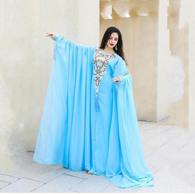 

Stage Wear Belly Dance Costume Long Robe Perforamce Oriental Swing Tribal Dacne Skirt For Women Bellydance Dress, Gold