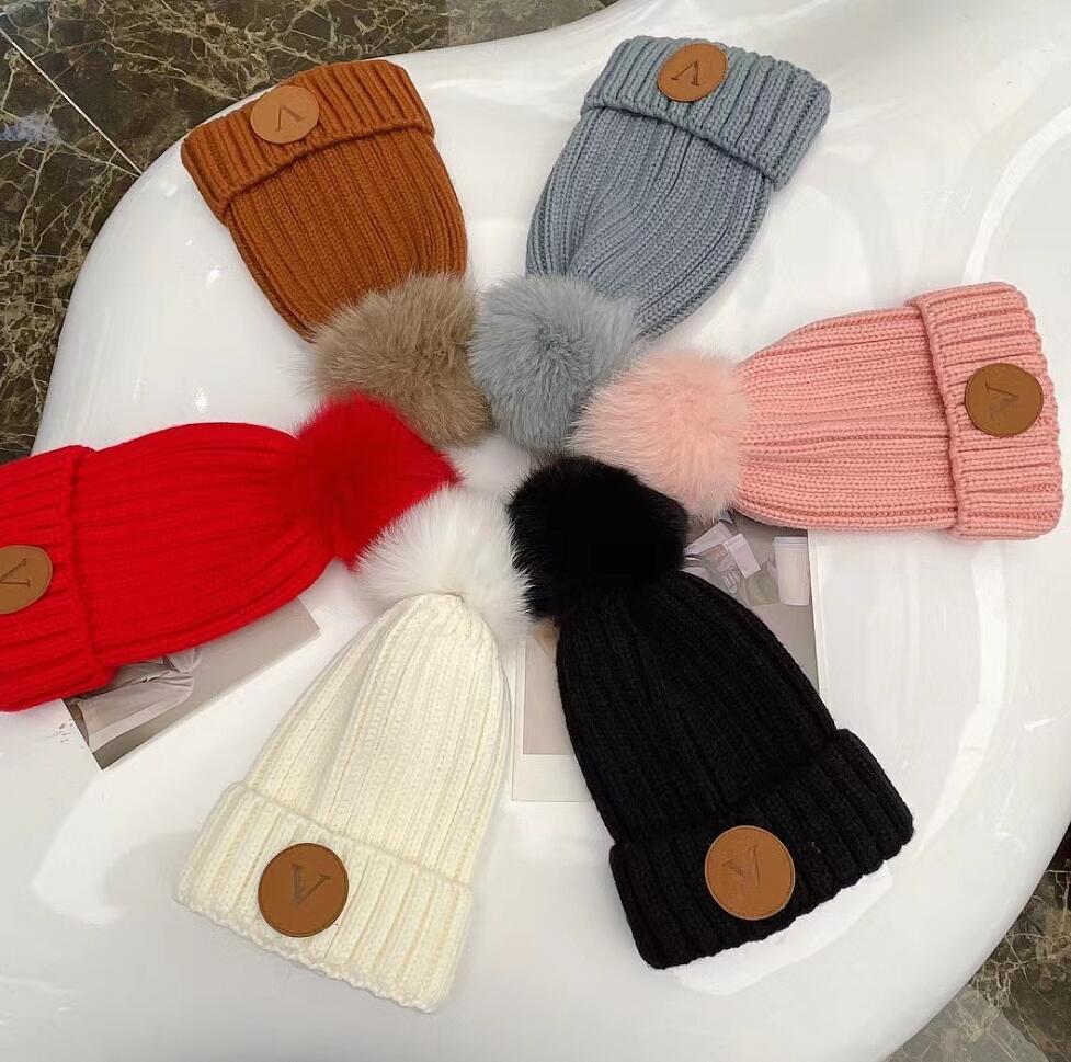 

Men Women Winter Knitted Beanie Chunky Knit Thick Woolen Cap Fashion Warm faux fur pom Beanies Hats designer Hat Female Bonnet Beanie Caps, This link is not only for sale