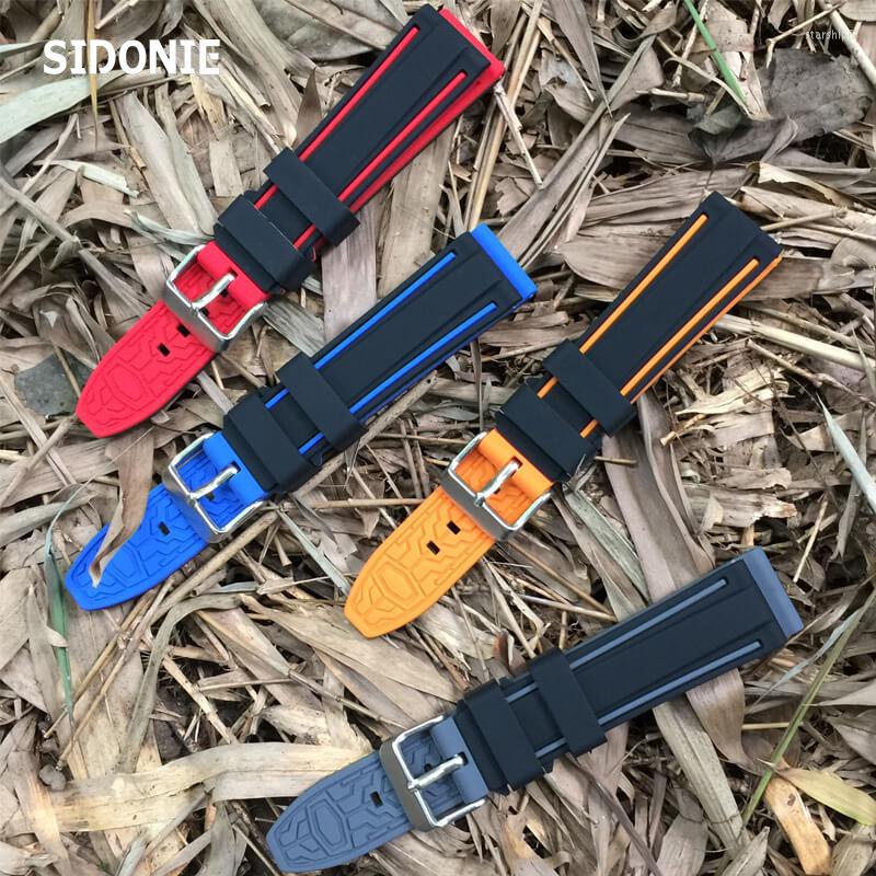 

Watch Bands Silicone Rubber Sports Waterproof Band Chain Men And Women 20/24/22mm Accessories For
