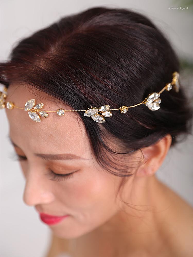 

Headpieces Set Of Bridal Headband And Earrings Vintage Hair Band Noble Rhinestones Handmade Tiara Wedding Jewelry