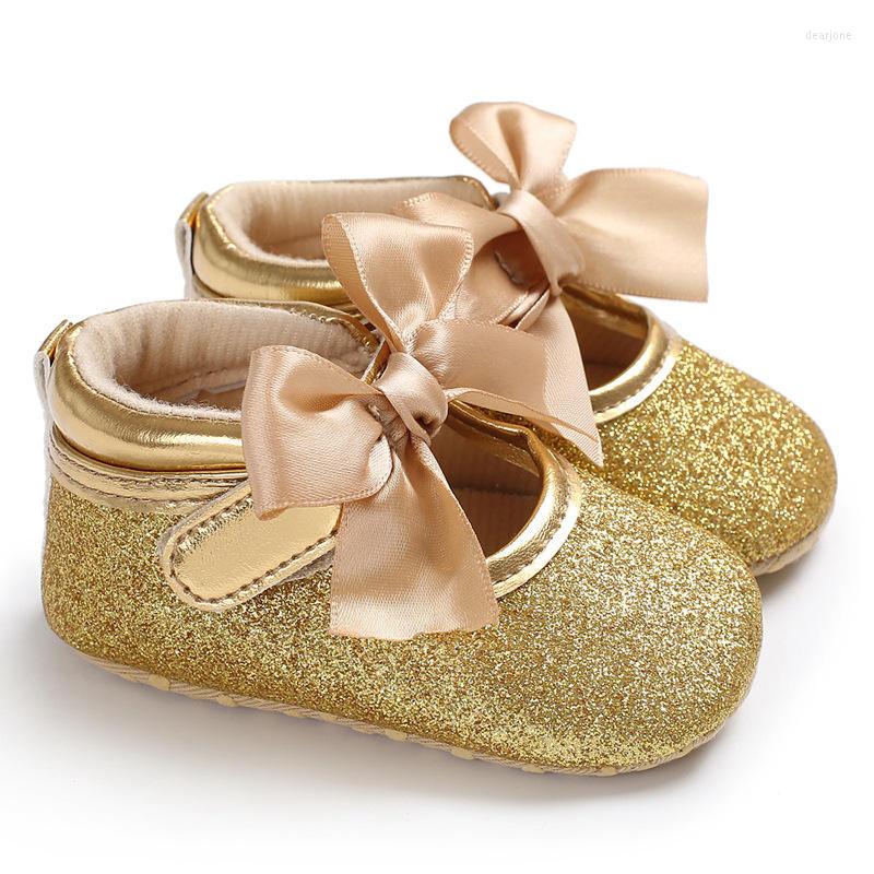 

First Walkers Princess Kids Baby Girls Shoes Toddler Bowknot Booties Born Party Bling Pram Crib Soft Sole Infant Prewalker, Black