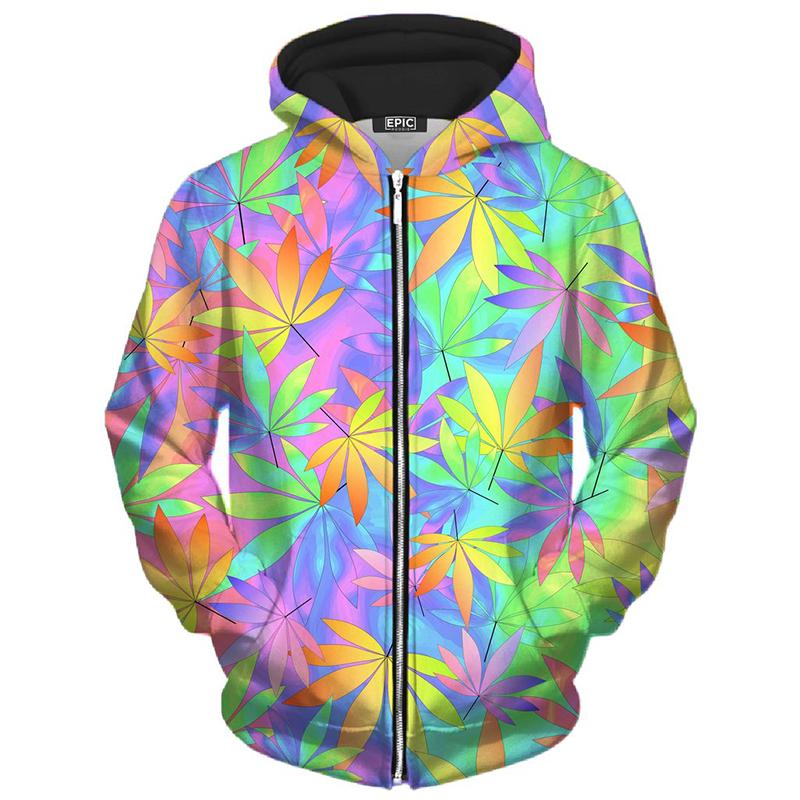 

Coconut tree pattern men s Zip-up Hoodie visual impact party top punk goth round neck high quality American sweater hoodie, Picture1
