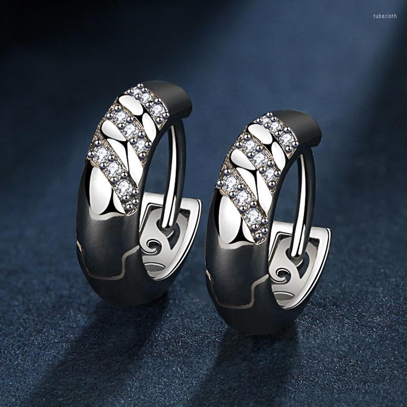 

Stud Earrings Classic Silver Color Crystal Round For Women High Quality Fashion Female Jewelry