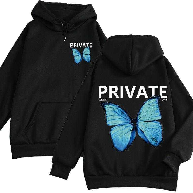 

Women's Hoodies Sweatshirts Goth Anime Oversize Y2k Sweatshirt Cartoons Private Blue Butterfly Tee Top Hoody Winter Women Vintage Gru, Behind butterfly