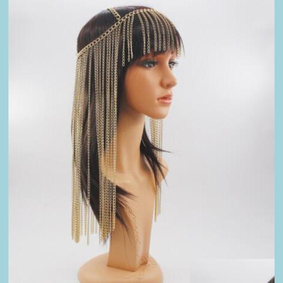 

Hair Clips Barrettes Hair Clips Barrettes Jewelry Luxury Rhinestone Forehead Long Tassel Head Chain For Women Bling Crystal Band M Dhlyh