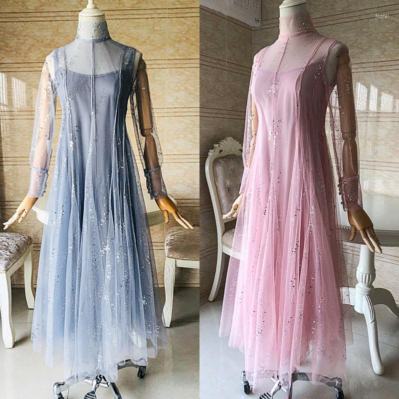 

Party Dresses Muyoms Sexy Elegant Long Sleeve -Length A-Line Tulle Illusion Coctail For Women, Black