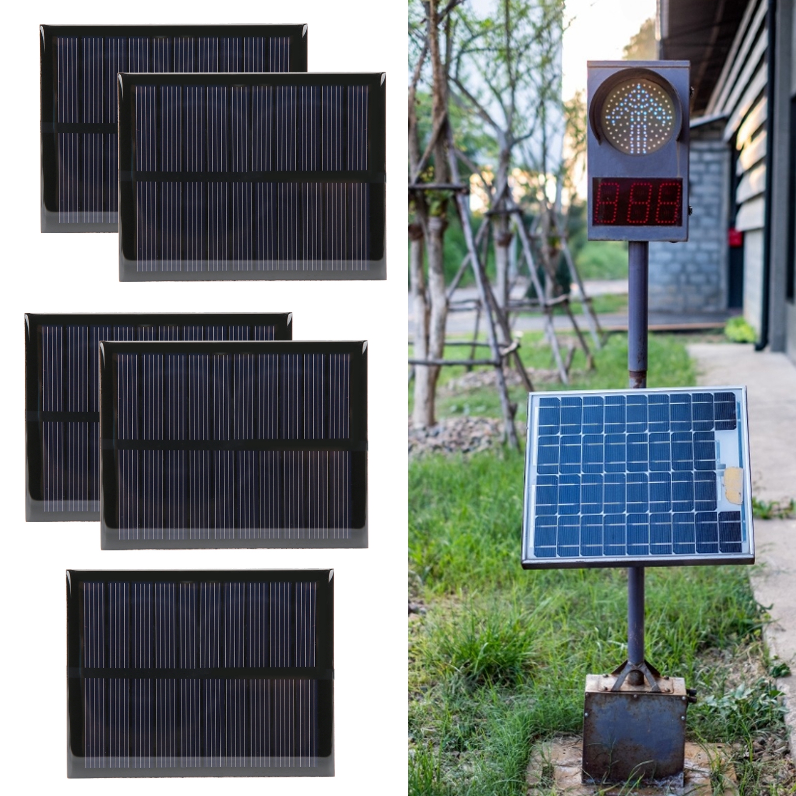 

5Pcs Mini Solar Panel Small Epoxy Battery Cell Board Module DC5V 160mA