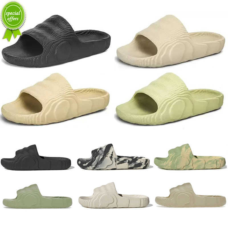 

Adilette 22 Sliders Slippers Slides Designer Sandals Mens Womens Grey Desert Sand Magic Lime Pantoufle Flip Flops Platform Scuffs Summer, Color no. 010