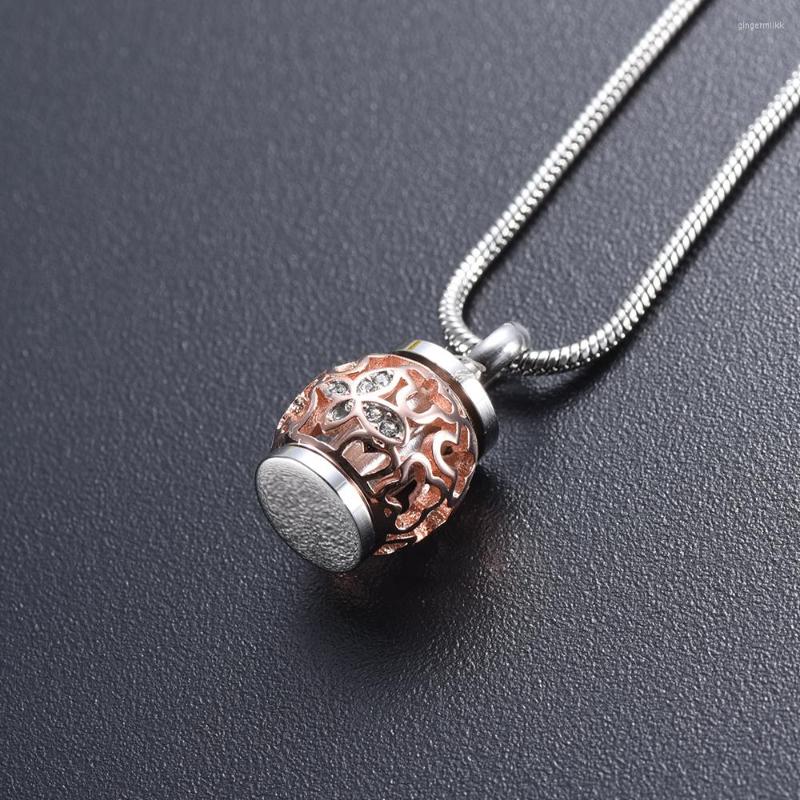 

Chains KLH9959 Hollow Heart Rose Bead Cremation Ashes Urn Necklace Engraved Always In My Keepsake Memorial Pendant