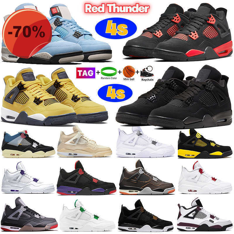 

Mens 4 Basketball Shoes Women Sneakers Women Trainers Red Thunder University Blue White Oreo Black Cat Men Designer Pure Money Neon Royalty, #1- university blue