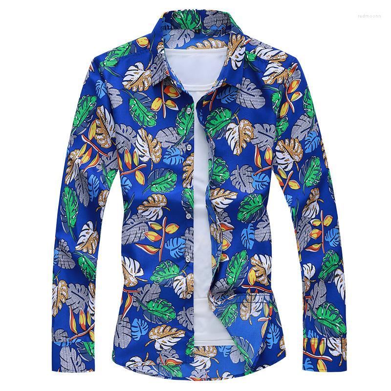 

Men's Casual Shirts Men's C633 Plus Size Men Clothing Fashion Print Long Sleeve Dress Shirt Autumn Top Quality Soft Comfortable Camisa, Picture shown