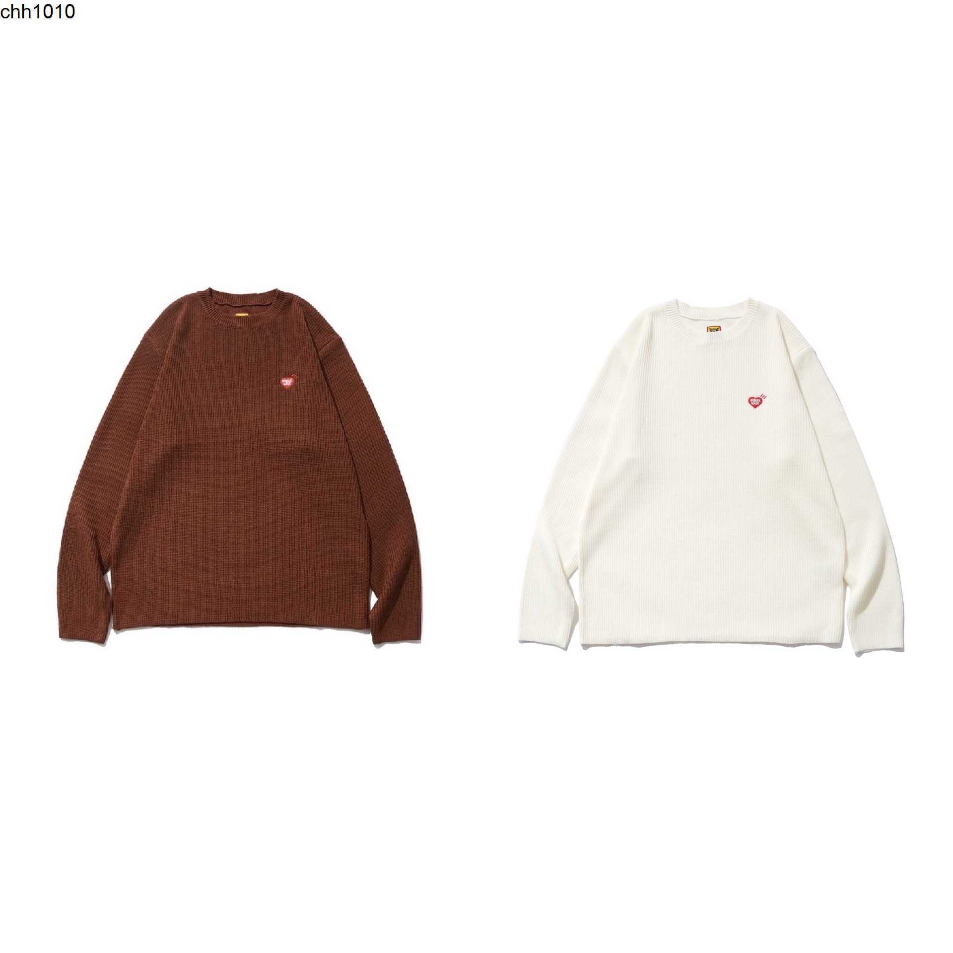 

21 classic Hoodies Trendy Play for Men and Women Sweetheart Chuanjiu Baoling Sweetheart Round Neck Loose Little Red Heart Embroidery Autumn and Winter, Brown