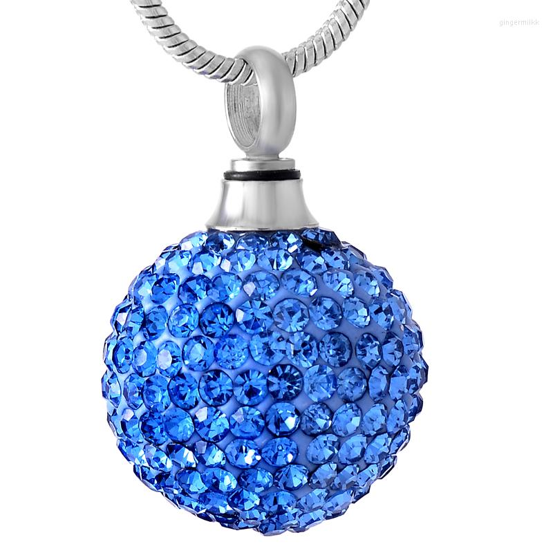

Chains IJD8865 Multicolor Crystal Ball Cremation Keepsake Pendant For Ashes Urns Cinderella Memorial Necklace Unisex Jewelry