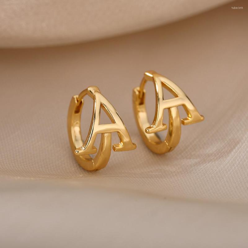 

Stud Earrings Initial Letter For Women Stainless Steel A-Z Piercing Earring Femme Korean Fashion Jewelry Gift 2022