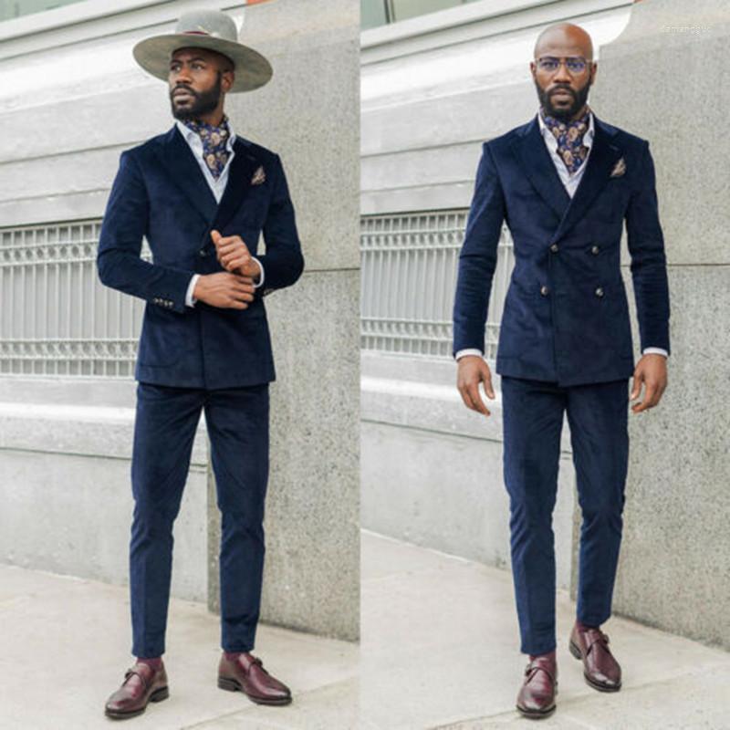 

Men's Suits Men's & Blazers Velvet Business Men 2 Pieces Slim Fit Double Breasted Groom Wedding Tuexdos Blazer Pant Formal Tailored, Same as picture