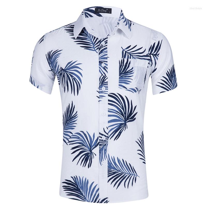 

Men's Casual Shirts Hawaiian Shirt Men Fashion Printing Cotton Summer Men's Short Sleeve Quality Brand Beach, Gd024-07