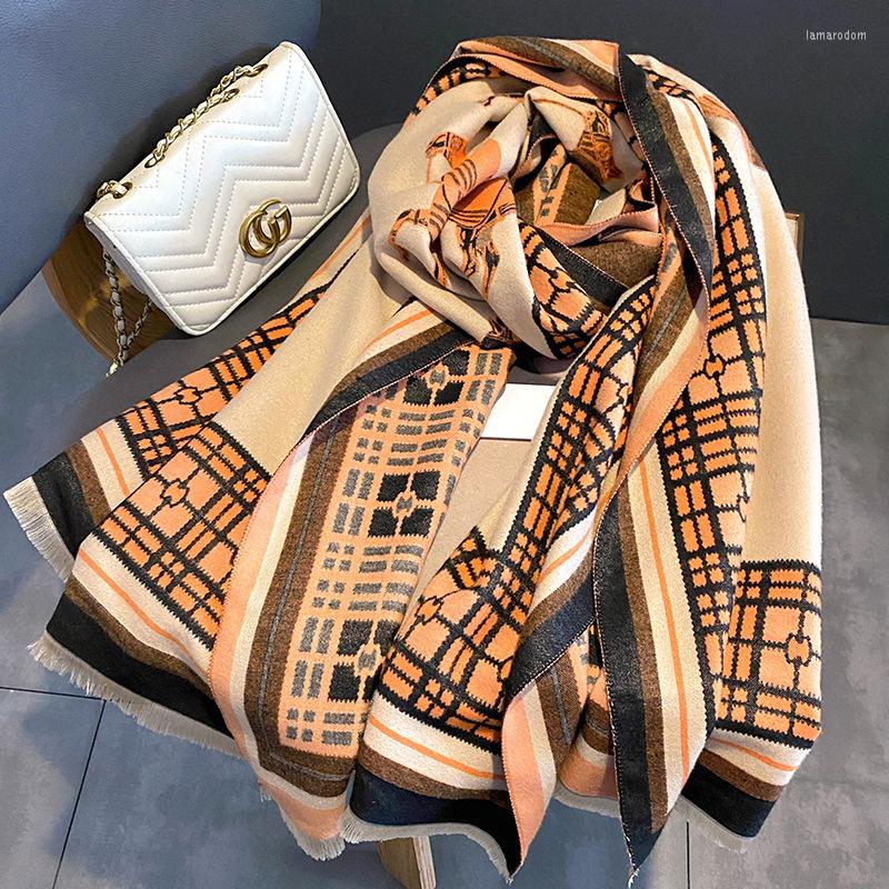 

Scarves 2022 Winter Women Scarf Shawl Fashion Wrap Design Print Warm Blanket Hijab Poncho Female Thick Bufanda
