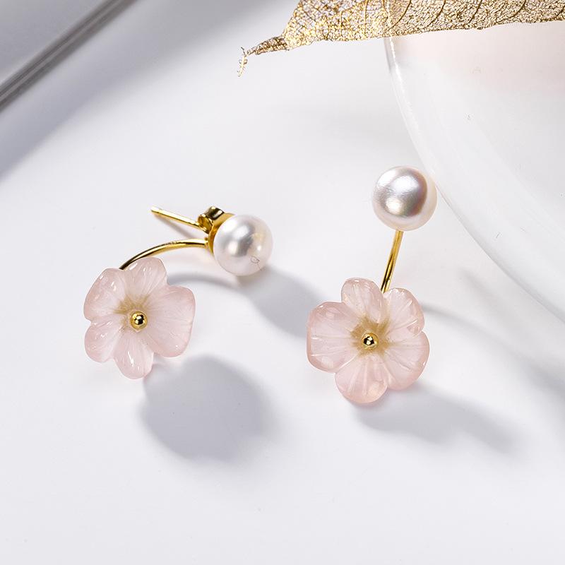 

Dangle Earrings Wedding 925 Sterling Silver For Women Girl Fashion Pink Strawberry Quartz Crystal Fine Jewelry Wholesale