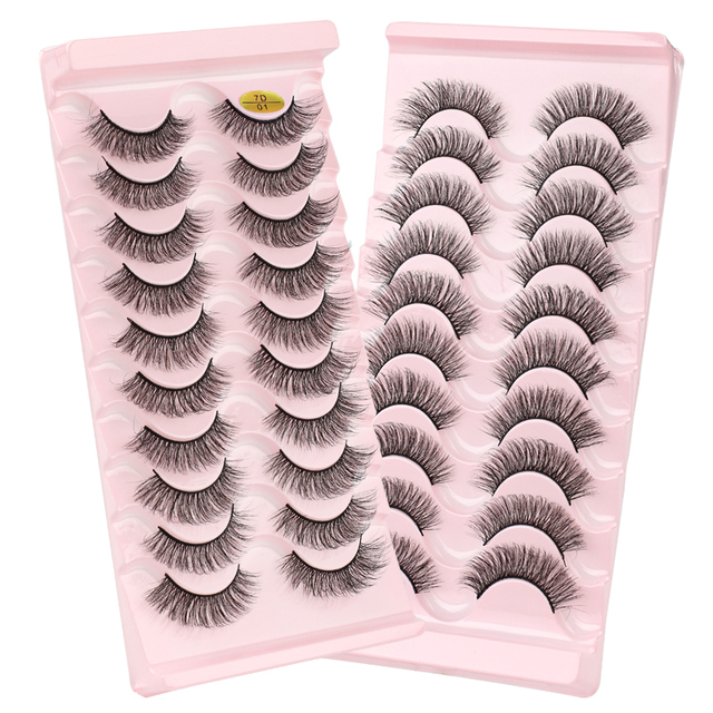

10 Pairs Russian Strip Eyelashes Extensions Supply Fluffy Volume False Eye Lashes 7D DD Curl Dramatic Messy