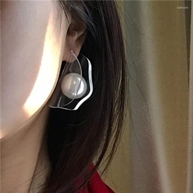 

Stud Earrings INS Brief Clear Acrylic Bean For Women 2022 Original Created Faux Femme Bijoux Brincos Jewelry