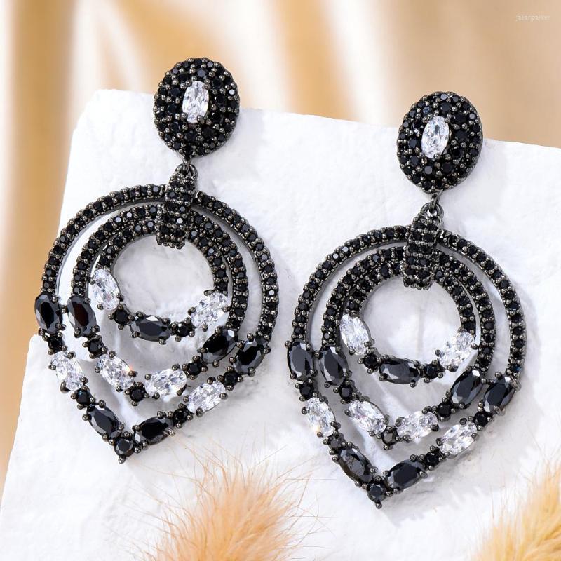 

Dangle Earrings GODKI Fashion Street Style Waterdrop For Women Wedding Party Cubic Zircon Dubai Bridal Earring Boucle D'oreille 2022