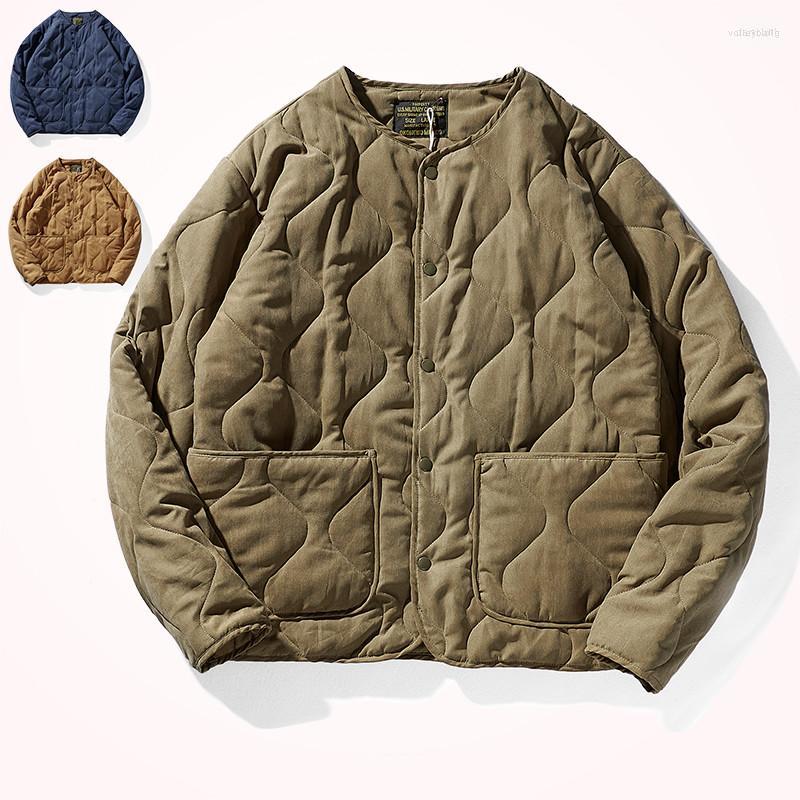 

Men's Down Men's Winter American Retro M65 Military Style Cotton Padded Jacket Men's Fashion Thickened Inner Liner Casual, Army green