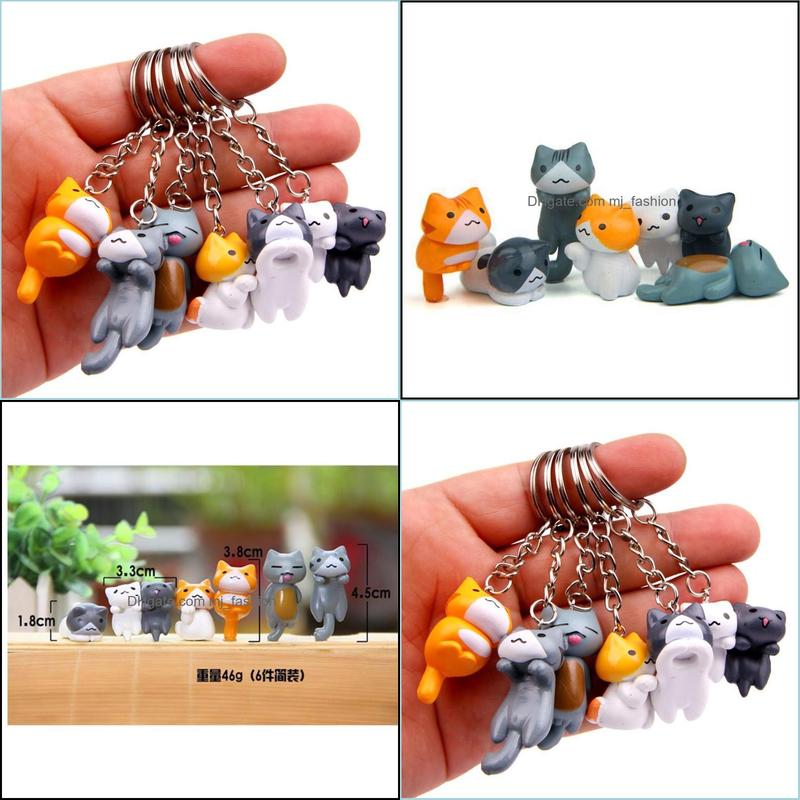 

Key Rings 6Pc Natsumes Book Of Friends Cat Cartoon Keychains Keyring Car Bag Pendant Fashion Jewelry Key Chain Ring Accessories Drop Dhxms
