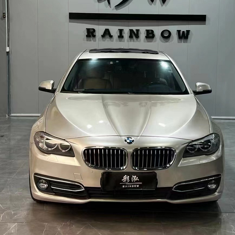 

Glossy Liquid Metallic Champagne Gold Vinyl Wrap Film Adhesive Sticker Metal Gloss Car Wrapping Foil Roll with Air Release