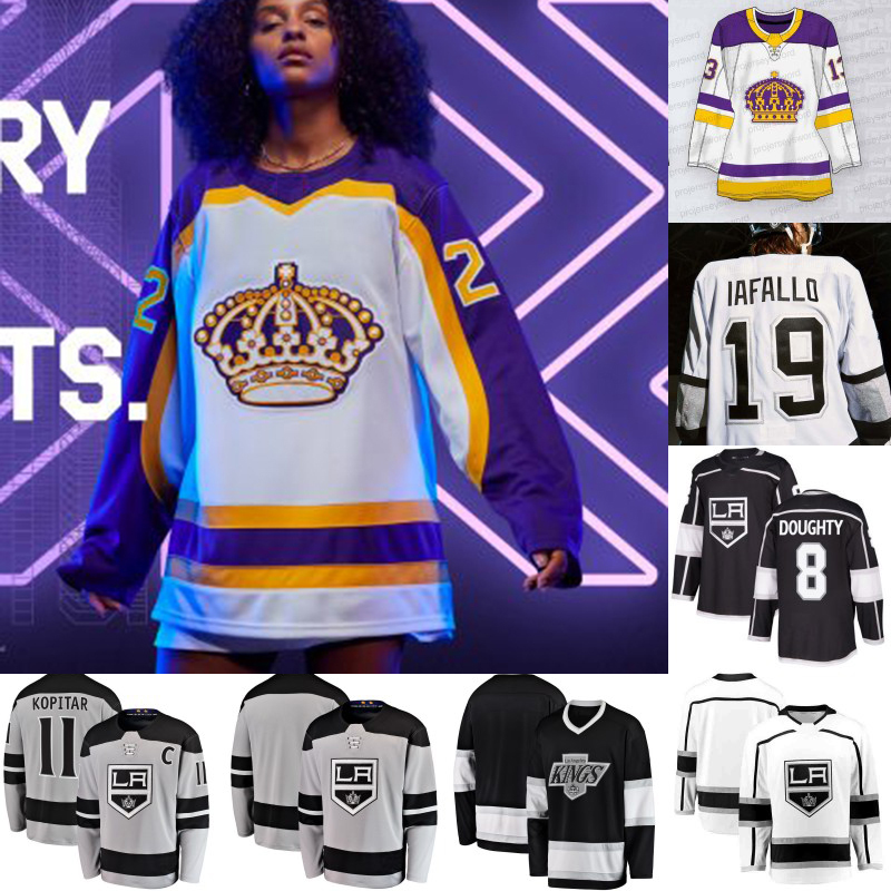 

Los Angeles Drew Doughty Kings Reverse Retro Jersey Kevin Fiala Jonathan Quick Dustin Brown Alex Iafallo Adrian Kempe Brendan Lemieux Anze Kopitar Lias Andersson, Womens white 1 s-xxl