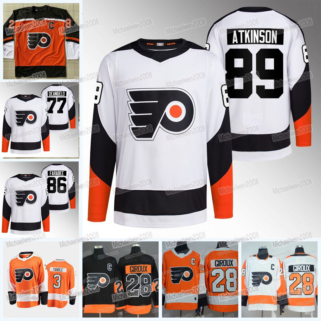 

Philadelphia 2022-23 Reverse Retro Flyers Jersey Carter Hart Tony DeAngelo Cam AtkinsonGarrett Wilson Sean Couturier Joel Farabee Cam Laughton Willman MacEwen, Fight cancer