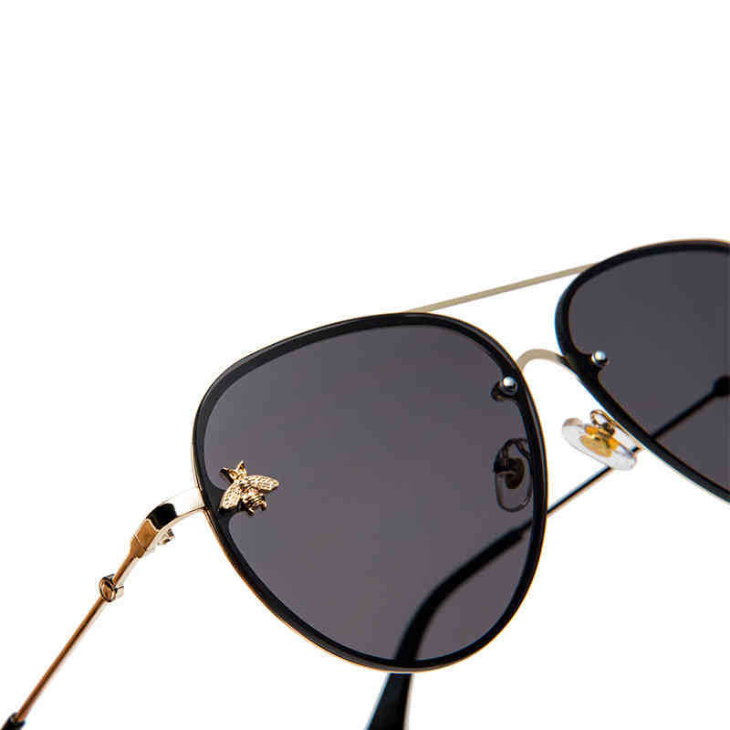 

Alikiai Luxe Bee 2021 Pilot Sunglass Women Fashion Shad Metals Frame Vintage Brand Glass Men Digner Male Female UV4OOPYSM