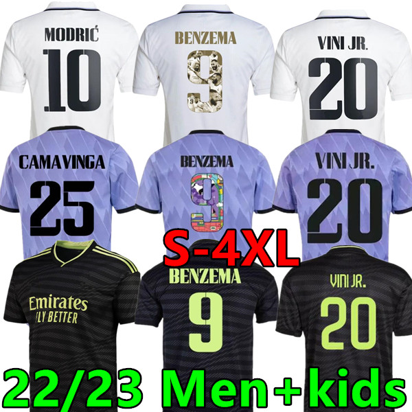 

S- 2023 BENZEMA Finals soccer jersey 22 23 football shirt Real Madrids CAMAVINGA ALABA MODRIC VALVERDE Fourth camiseta men kids 2022 uniforms VINI JR TCHOUAMENI, 22/23 home kids