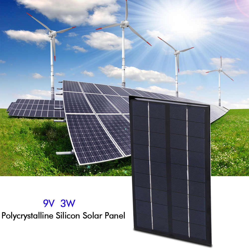 

3W 9V Mini Polycrystalline Solar Panel for DIY Solar Light Phone Battery Charger
