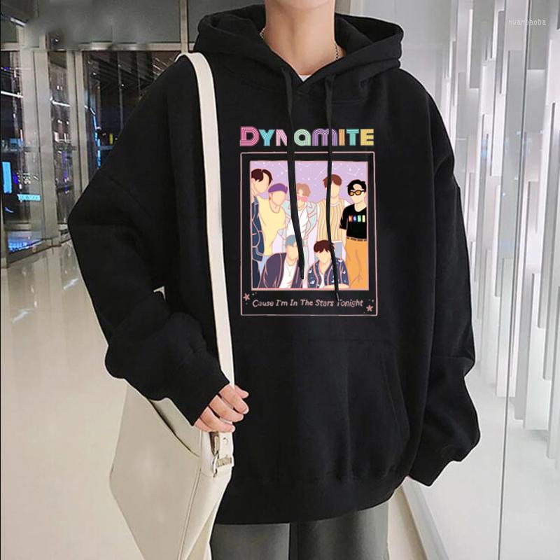 

Men's Hoodies Korean Style Harajuku Dynamite Kpop Winter Warm Women Ullzang Streetwear Graphic Sweatshirt K- Oversized Hoody Female, Blue