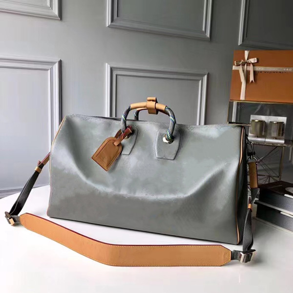

Duffel Bags luxury large capacity travel sale women men Classic leather canvas printed letter lockable travel bag, Nude