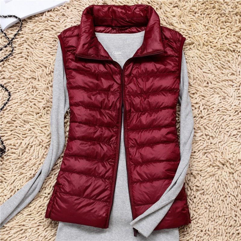 

Women' Vests Women' 2022 Autumn Women Ultra Light Down Vest White Duck Coat Parka Ladies Sleeveless Waistcoat Plus Size 4XL Jackets, Black