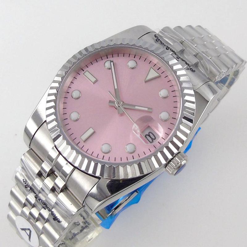 

Wristwatches Sterile PT5000 Miyota 8215 Men's Watch 36mm 39mm Automatic Movement Sapphire Crystal Pink Dial 316L Jubilee Strap, 36mm diameter